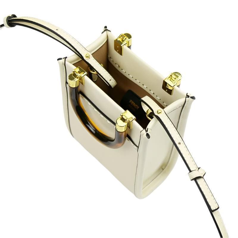 Fendi Vitello King Plexiglass Logo Embossed Mini Fendi Sunshine Shopper Tote | Banlieue91