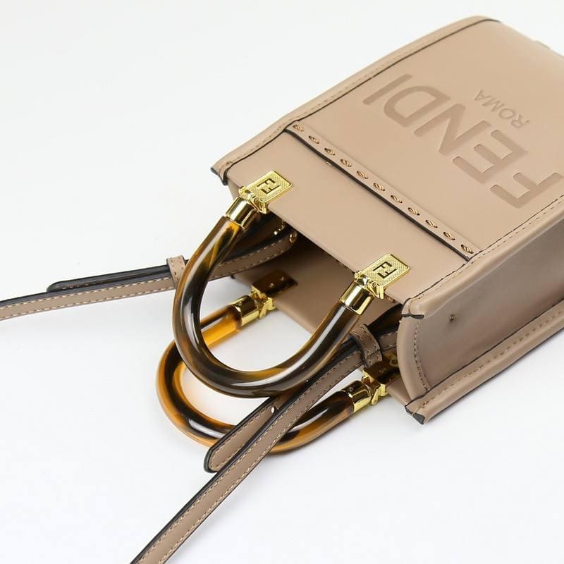Fendi Vitello King Plexiglass Logo Embossed Mini Fendi Sunshine Shopper Tote | Banlieue91