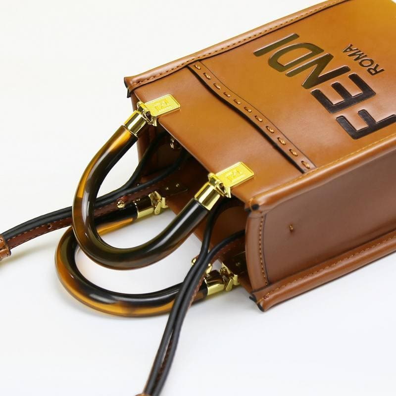 Fendi Vitello King Plexiglass Logo Embossed Mini Fendi Sunshine Shopper Tote | Banlieue91