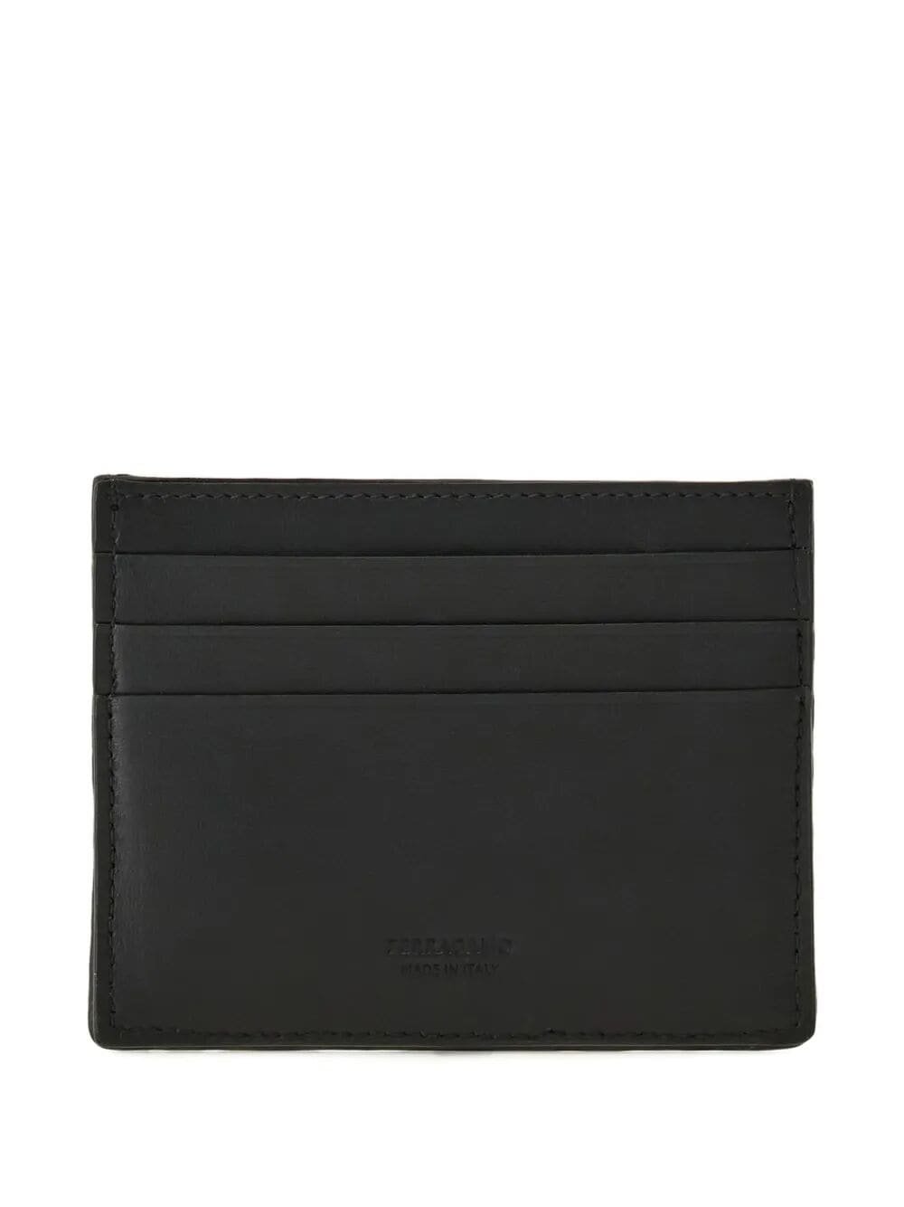 Ferragamo Elegant Gancini Hook Woven Mini Card Holder | Banlieue91