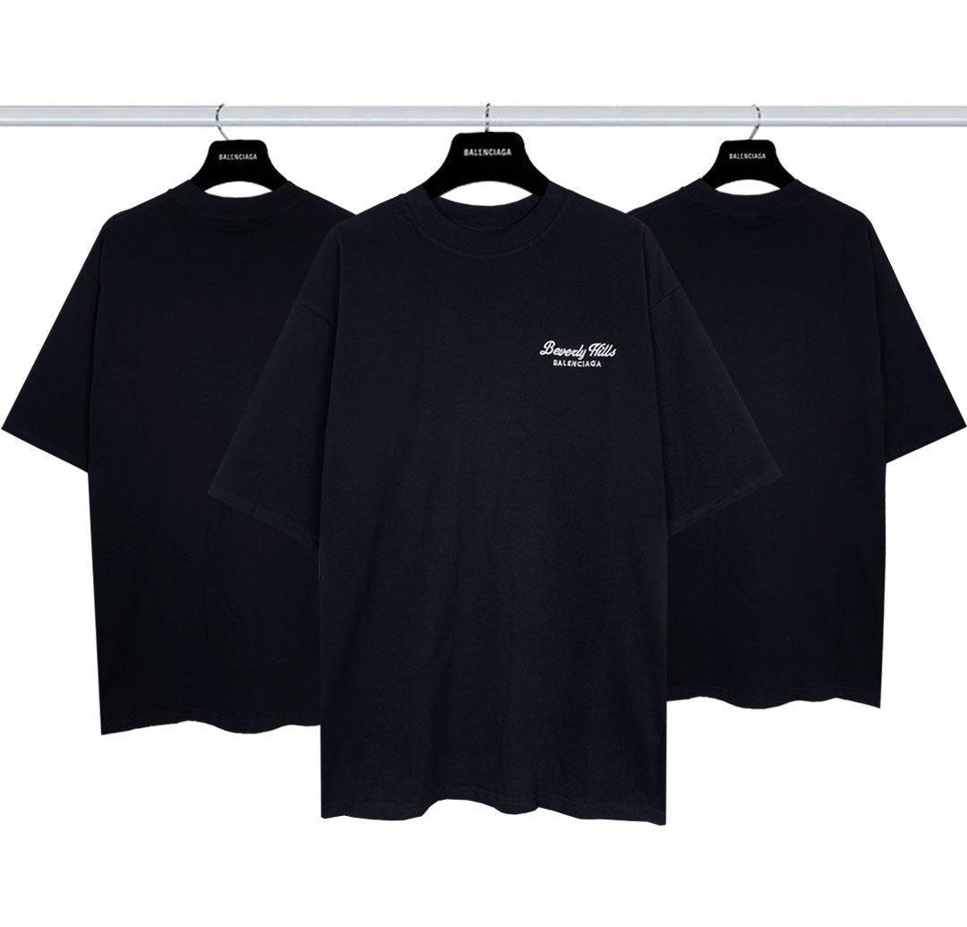 Balenciaga Black T-Shirt Without Collar - Banlieue91
