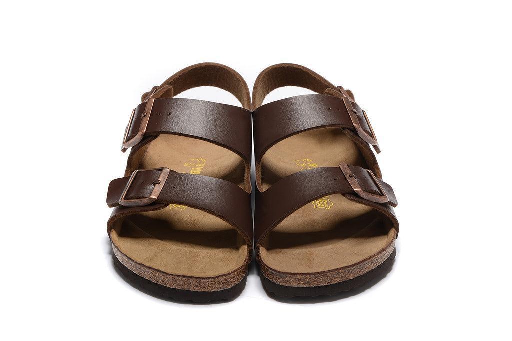 Birkenstock Milano Birko-Flor Sandals 'Dark Brown' - Banlieue91
