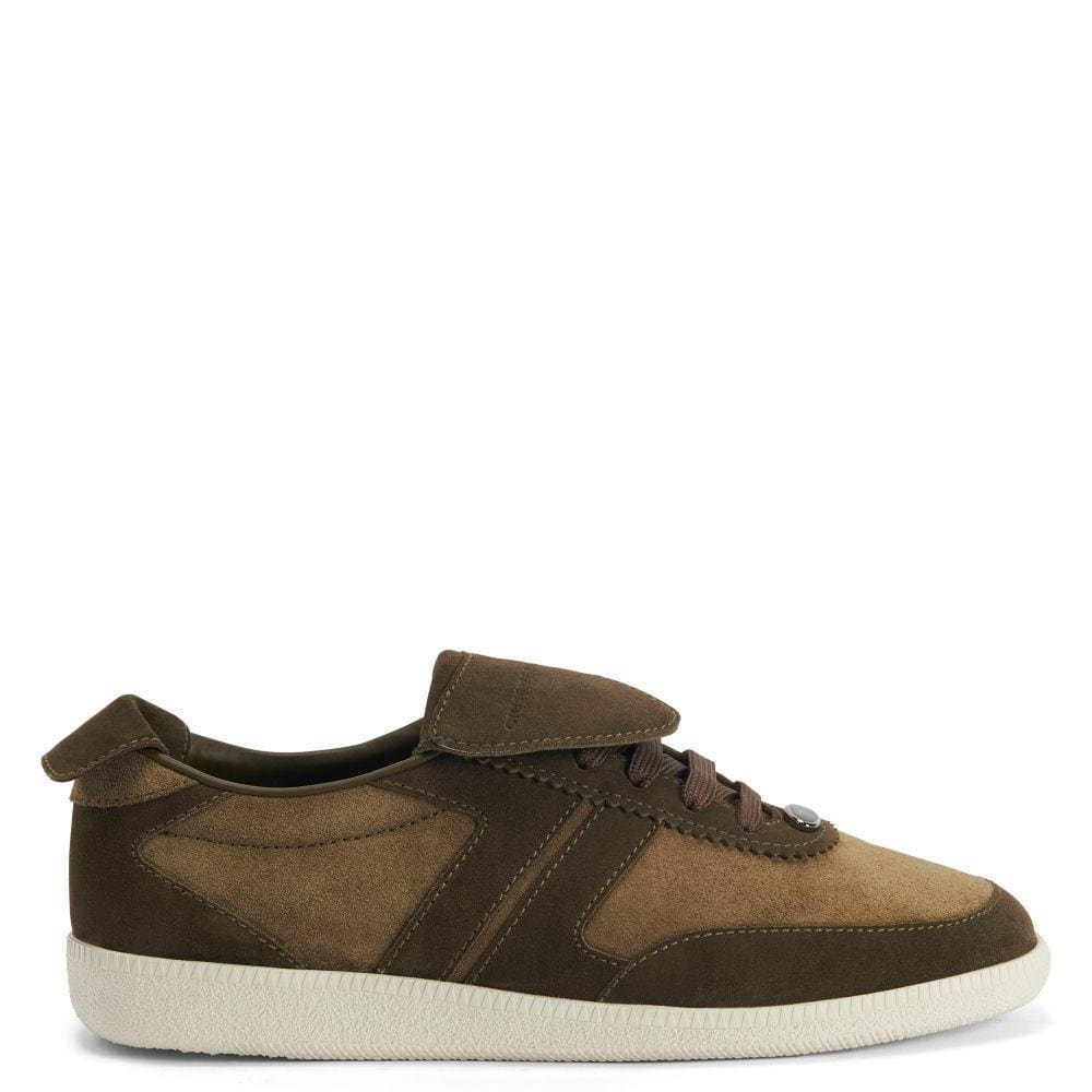 Giuseppe Zanotti League Men's Low-Top Sneakers in Leather & Velvet with Rubber Sole | Banlieue91