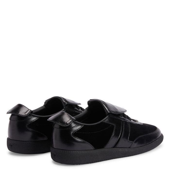Giuseppe Zanotti League Men's Low-Top Sneakers in Leather & Velvet with Rubber Sole | Banlieue91