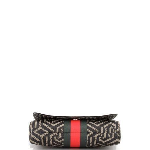 Gucci Bee Web Flap Messenger Bag Caleido GG Coated Canvas Medium | Banlieue91