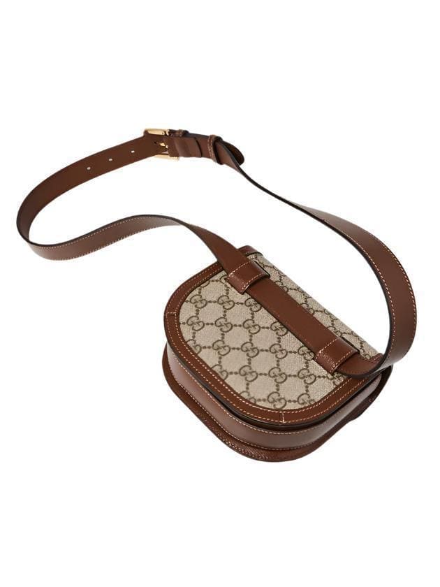 Gucci Beige GG Supreme Coated Canvas Horsebit 1955 Belt Bag | Banlieue91