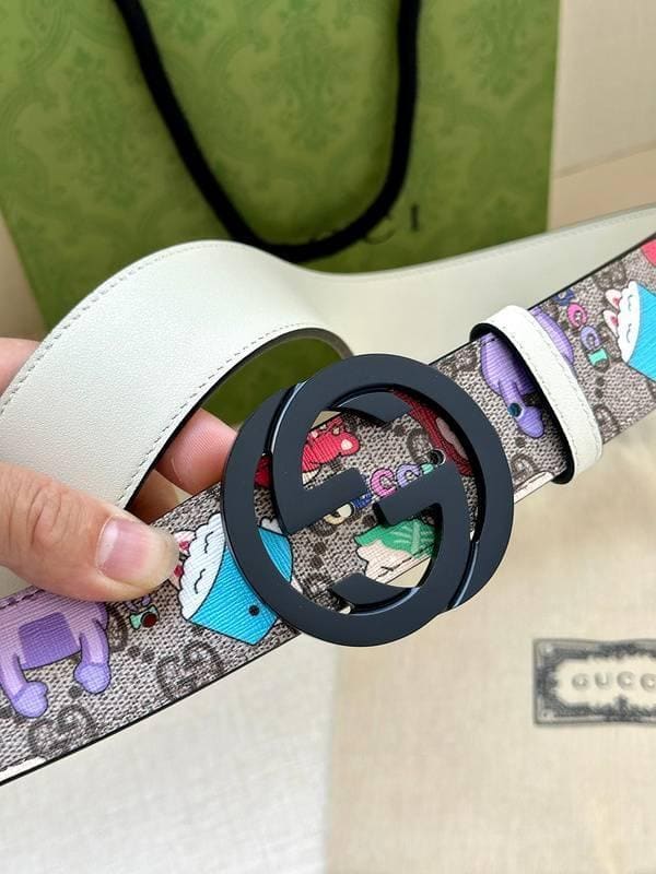 GUCCI Cartoon Print Logo Belt 'Multicolor' | Banlieue91