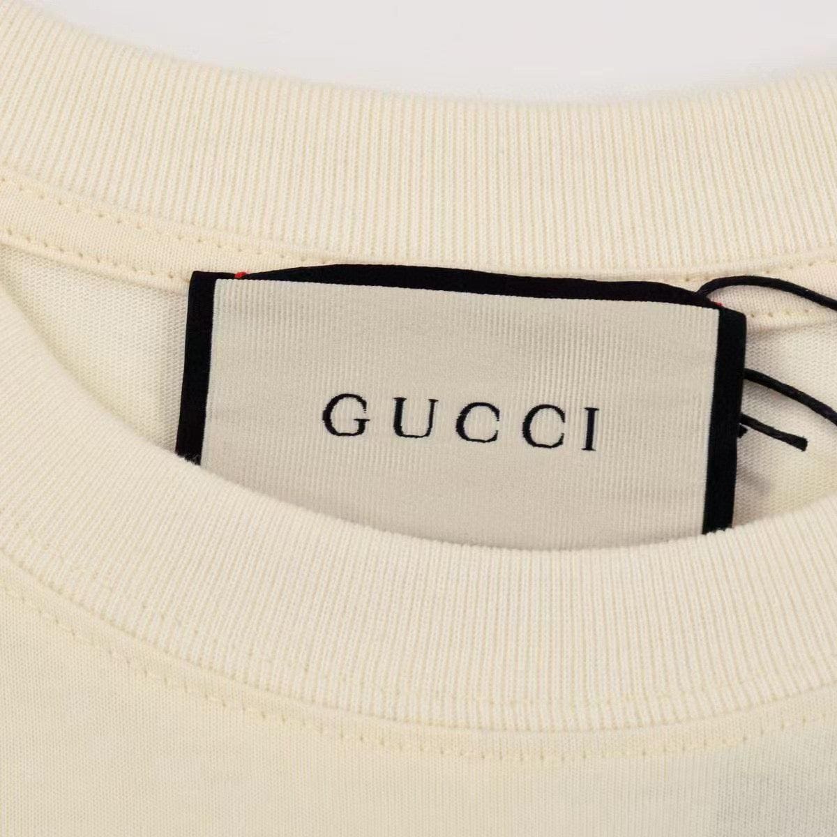 Gucci Collarless T-Shirt - Beige Premium Cotton Crewneck | Banlieue91