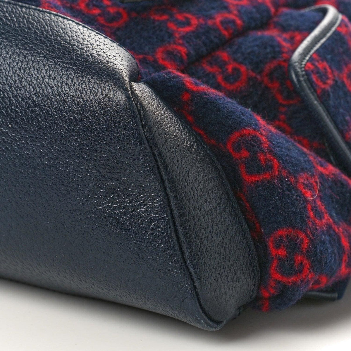 Gucci Covered Wool GG Monogram Small Double Buckle Backpack Navy Red | Banlieue91