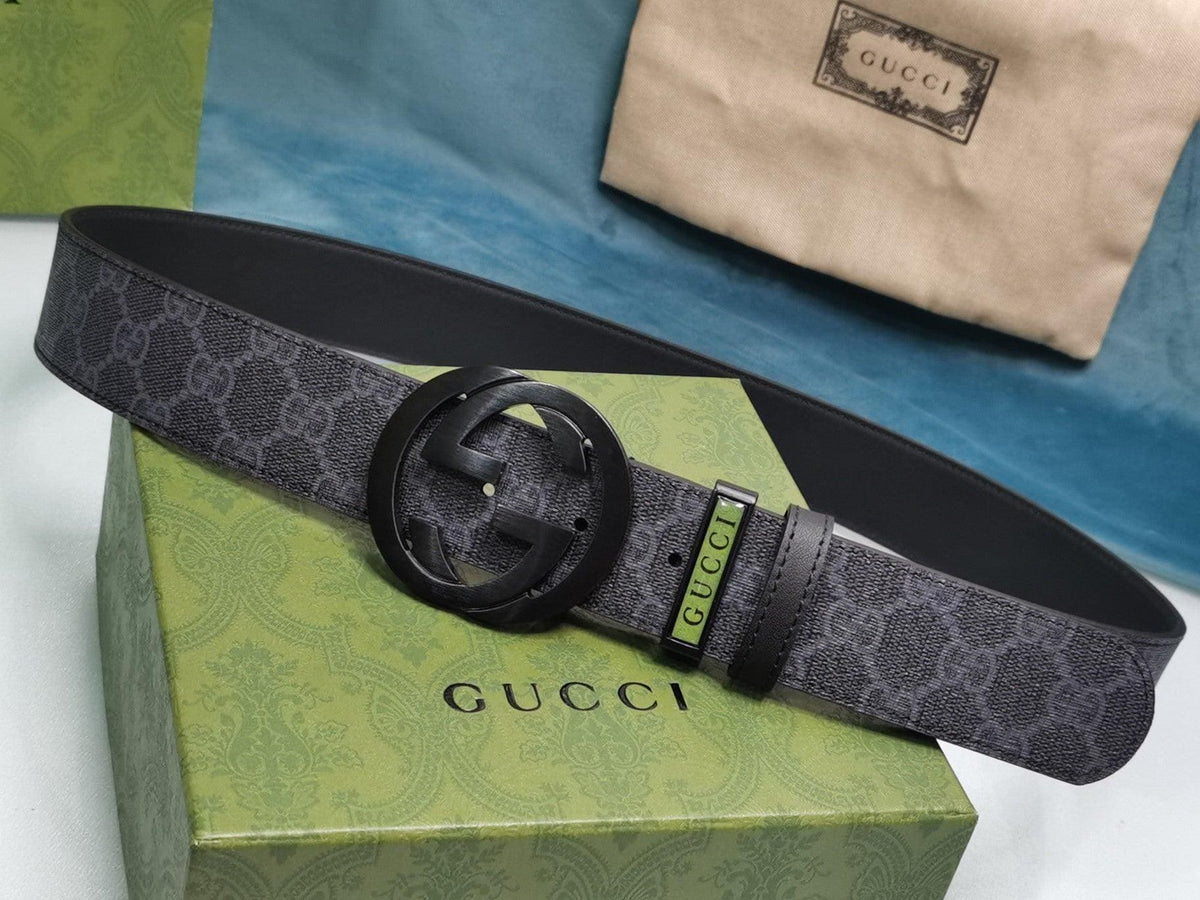 GUCCI Embellished coated-canvas and leather belt | Banlieue91