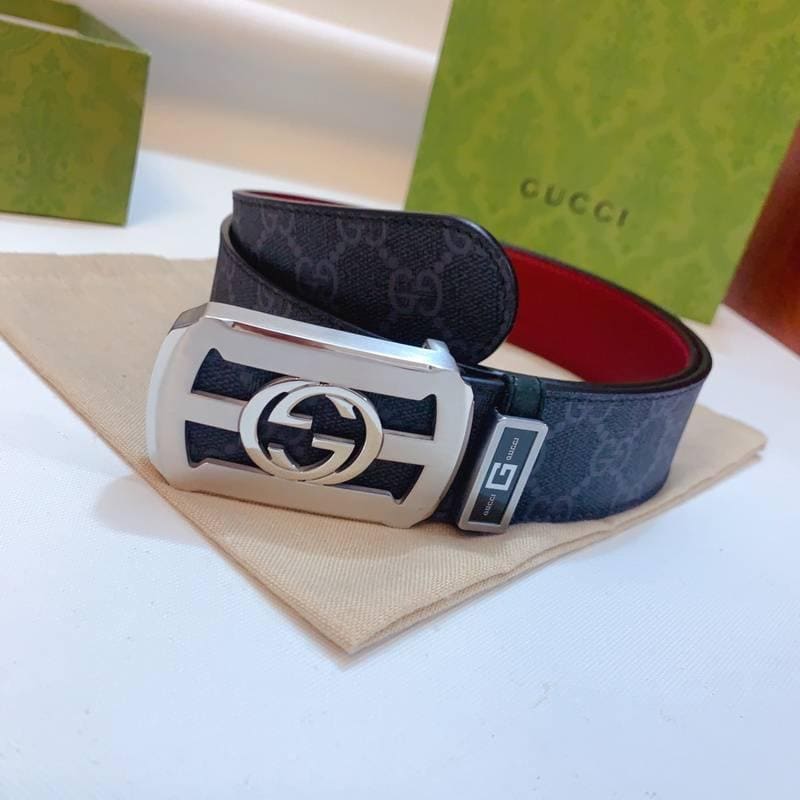 GUCCI Embellished coated-canvas and leather belt | Banlieue91