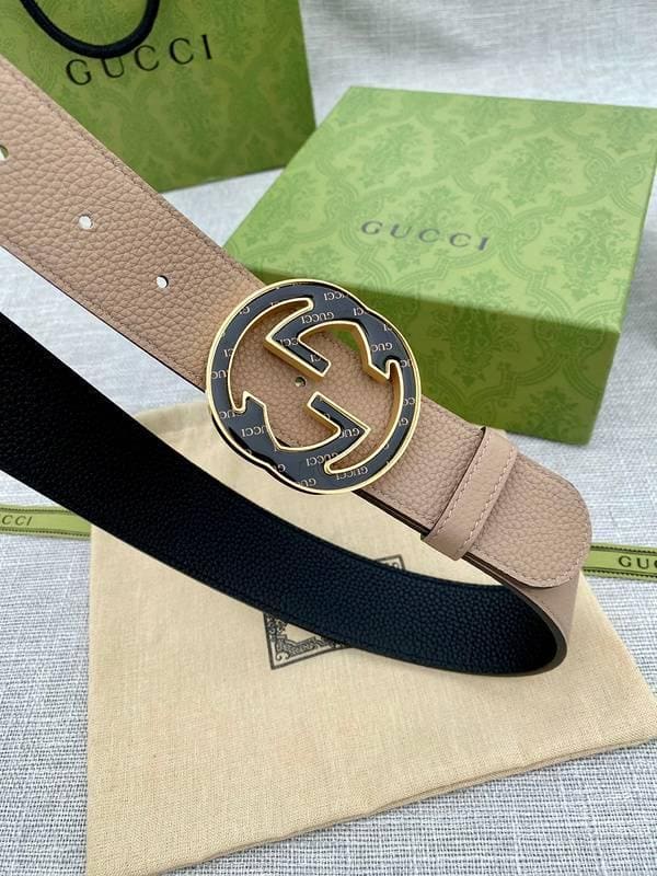 GUCCI Embellished coated-canvas and leather belt 'Beige' | Banlieue91