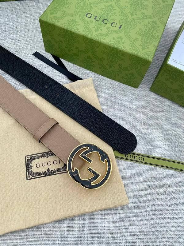 GUCCI Embellished coated-canvas and leather belt 'Beige' | Banlieue91