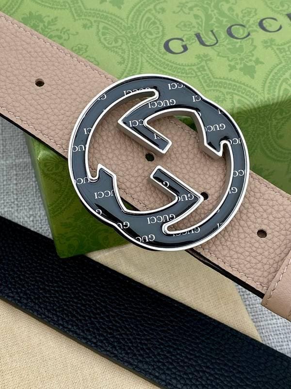 GUCCI Embellished coated-canvas and leather belt 'Beige' | Banlieue91