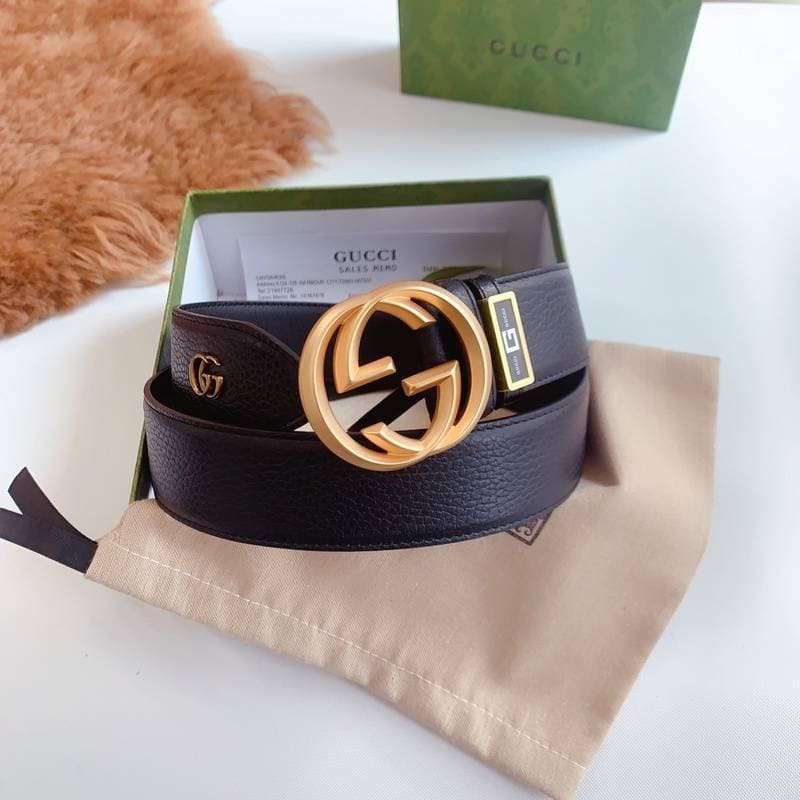 GUCCI Embellished coated-canvas and leather belt 'Black' | Banlieue91