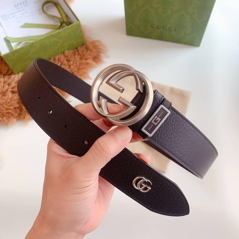 GUCCI Embellished coated-canvas and leather belt 'Black' | Banlieue91