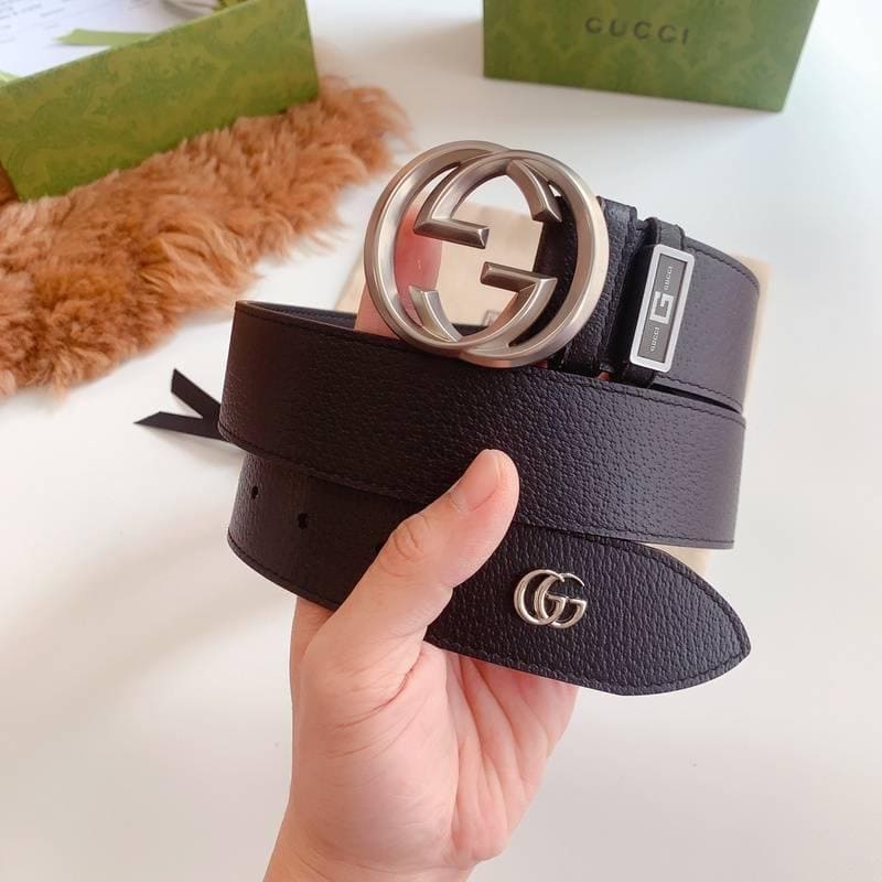 GUCCI Embellished coated-canvas and leather belt 'Black' | Banlieue91
