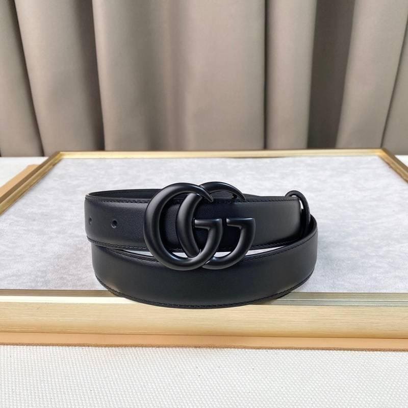 GUCCI Embellished coated-canvas and leather belt 'Black' | Banlieue91