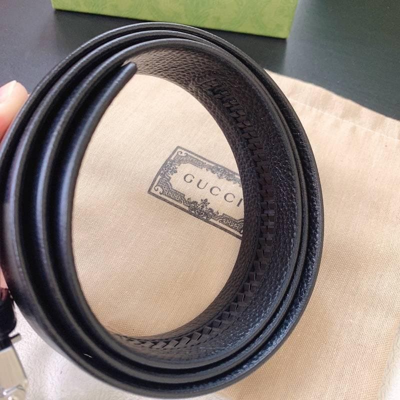 GUCCI Embellished coated-canvas and leather belt 'Black' | Banlieue91