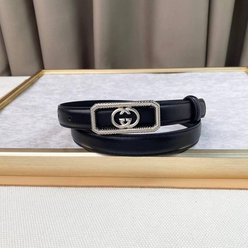 GUCCI Embellished coated-canvas and leather belt 'Black' | Banlieue91