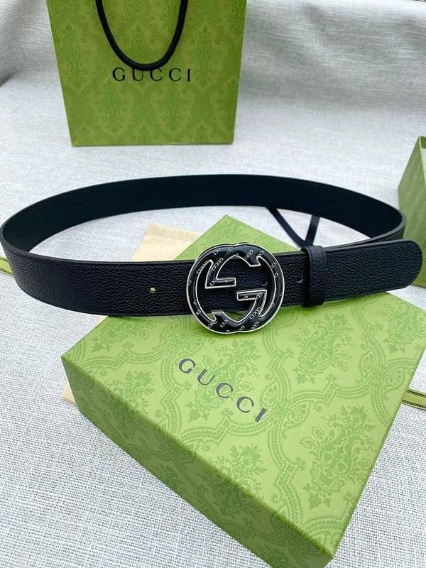 GUCCI Embellished coated-canvas and leather belt 'Black' | Banlieue91
