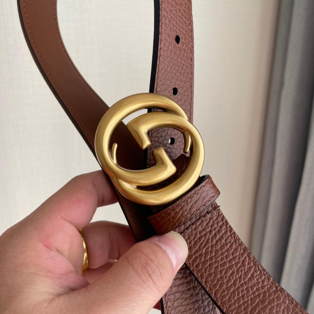 GUCCI Embellished coated-canvas and leather belt 'Brown/Blue' | Banlieue91