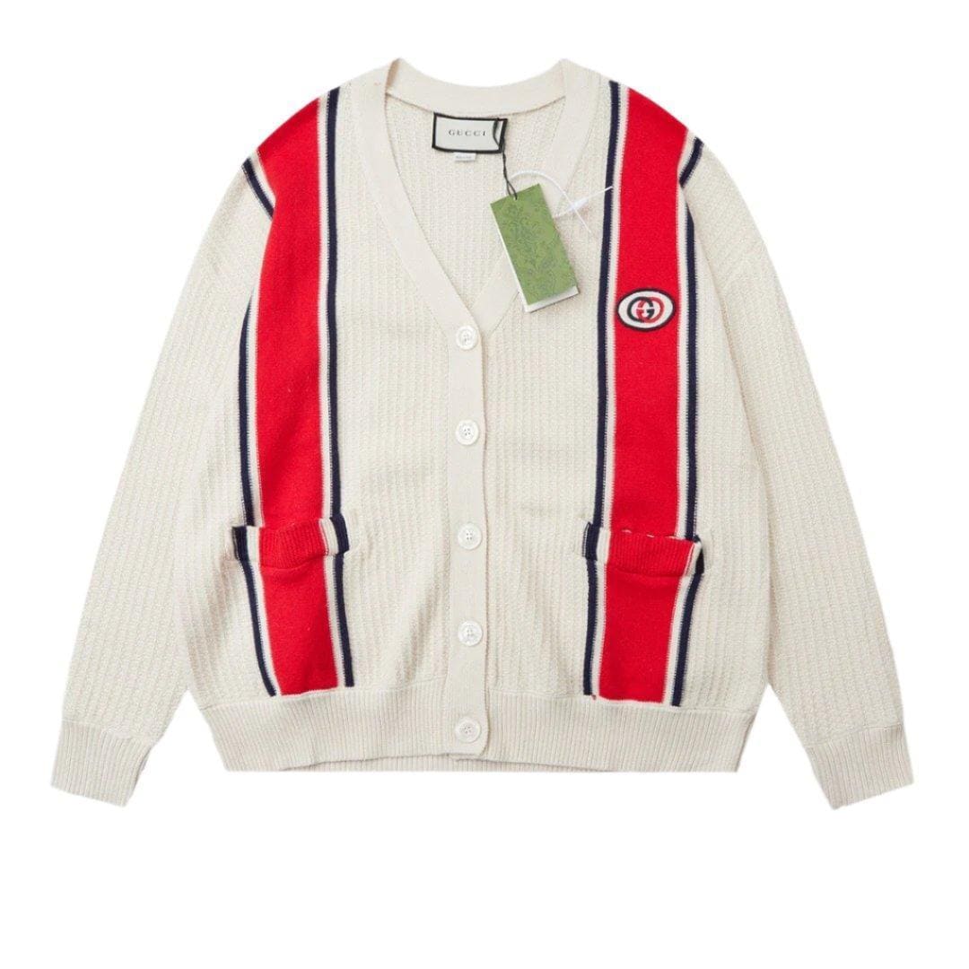 Gucci Knit cotton cardigan with patch Ivory | Banlieue91