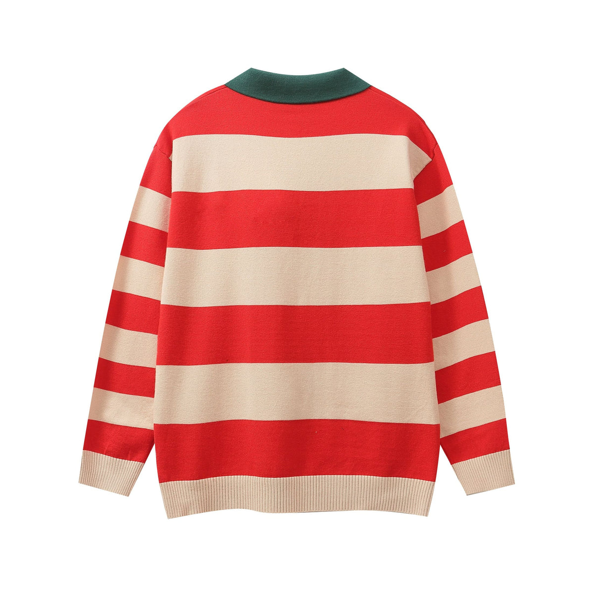 GUCCI Long sleeve polo shirt Interlocking G Knit Cream Red Green mens | Banlieue91