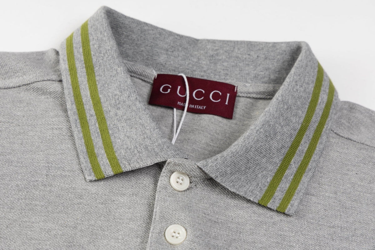 Gucci Luxury T-shirt with Collar Grey - Premium Cotton Comfort | Banlieue91
