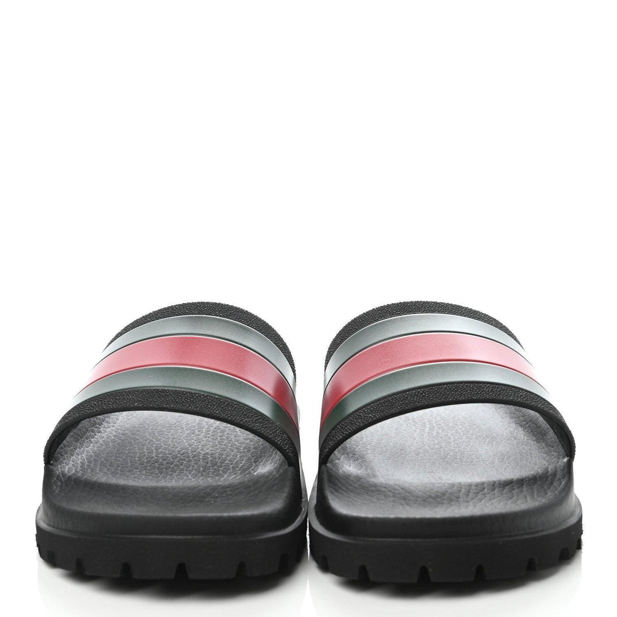 Gucci Rubber Web Slides - Black Green Red Lug Sole Sandals | Banlieue91
