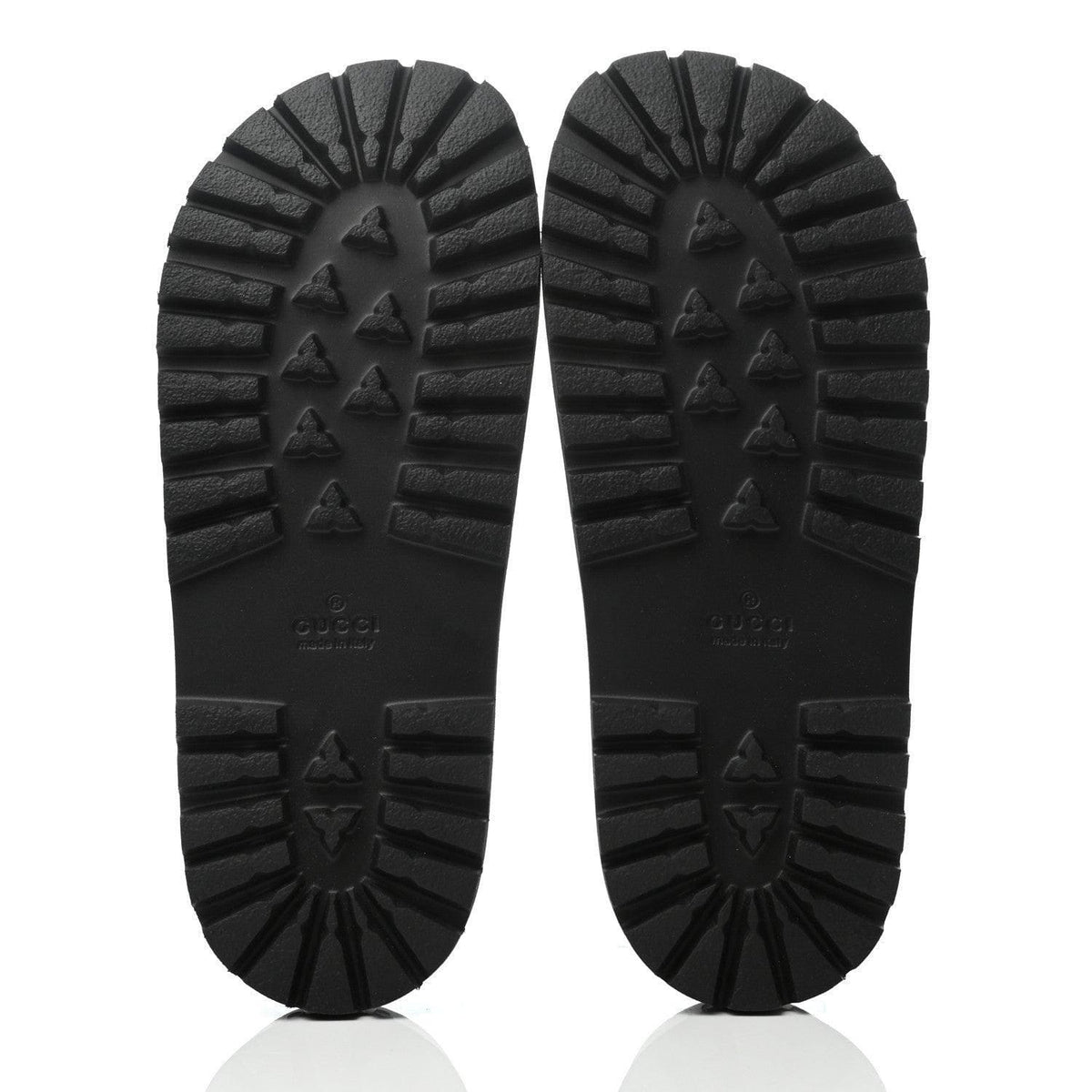 Gucci Rubber Web Slides - Black Green Red Lug Sole Sandals | Banlieue91
