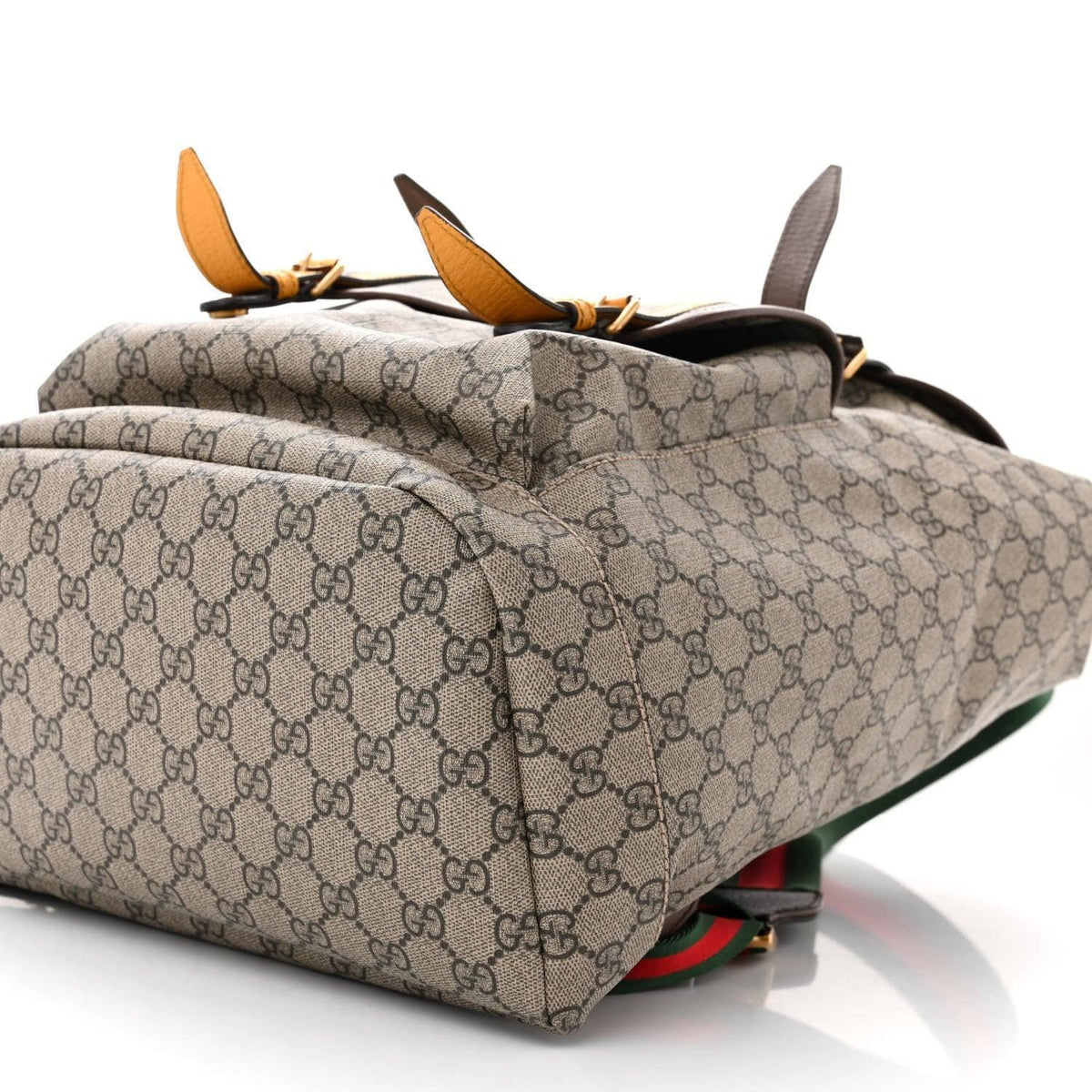 Gucci Soft GG Supreme Monogram Neo Vintage Double Buckle Backpack Beige New Acero Crop | Banlieue91