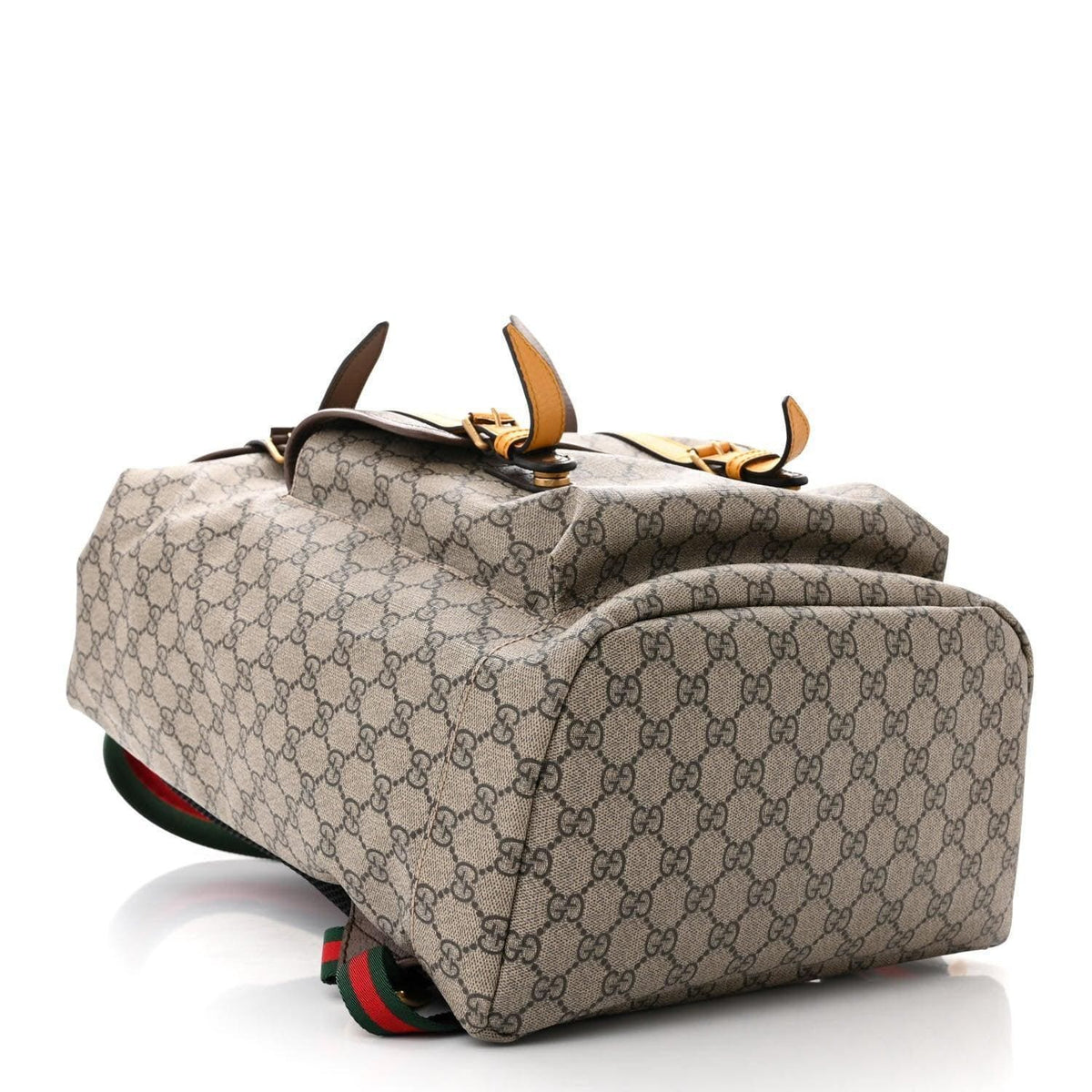 Gucci Soft GG Supreme Monogram Neo Vintage Double Buckle Backpack Beige New Acero Crop | Banlieue91