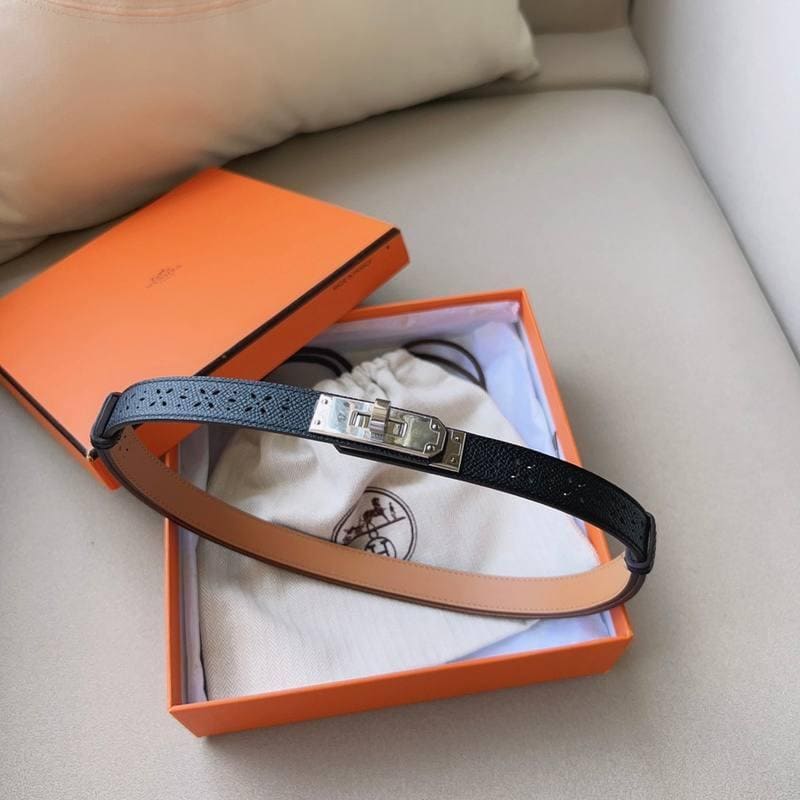 Hermes Men Silver Buckle Belt 'Black' | Banlieue91