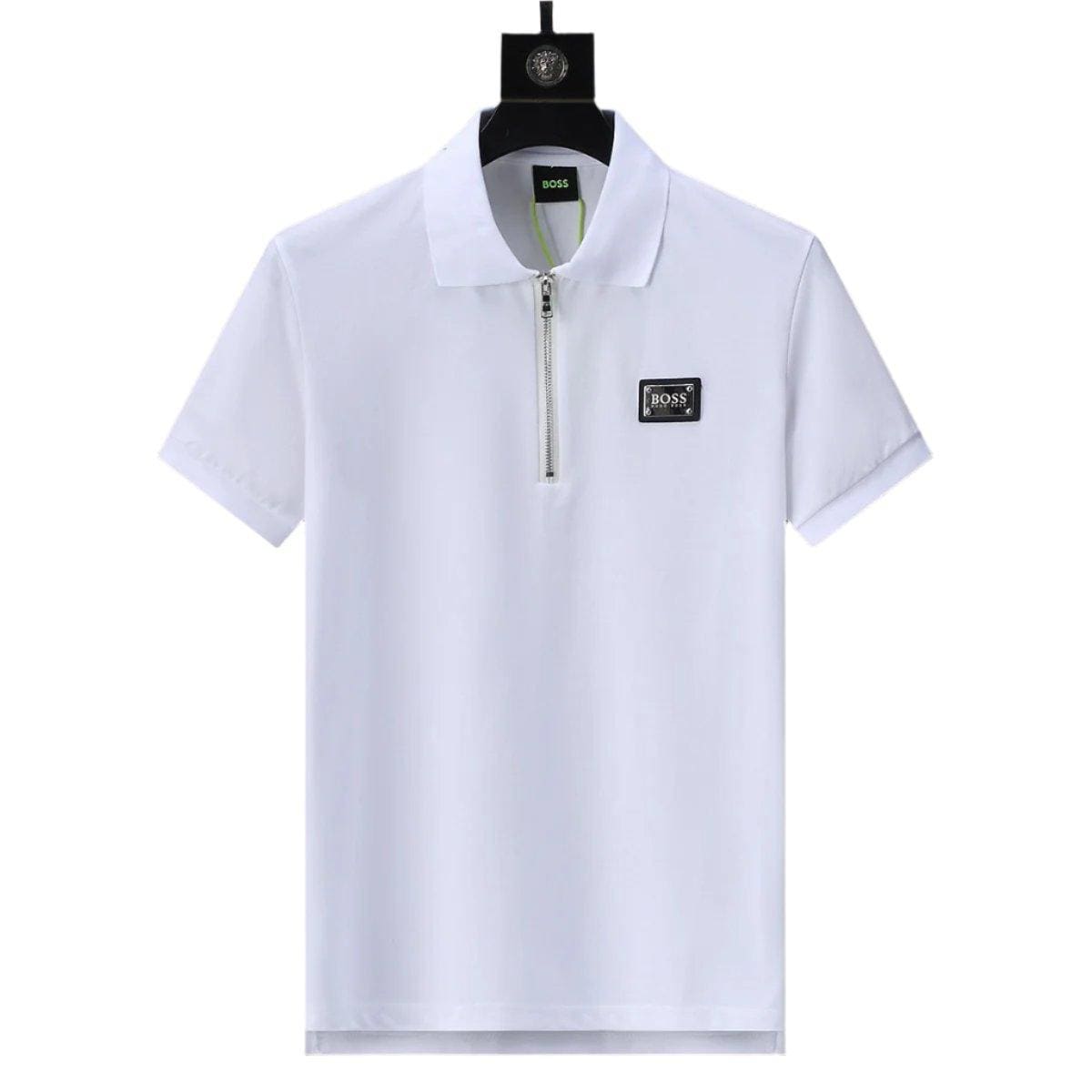 Hugo Boss White T-Shirt with Collar | Banlieue91