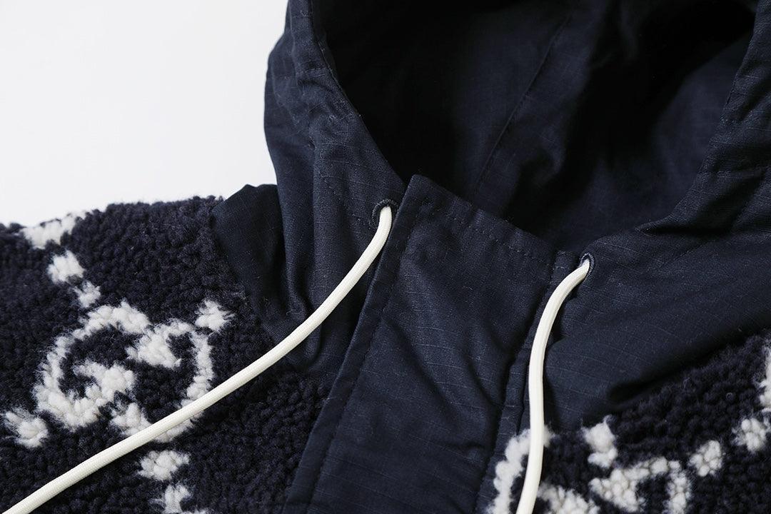 Gucci GG Fuzzy Fabric Jacquard Jacket 'Dark Blue' - Banlieue91