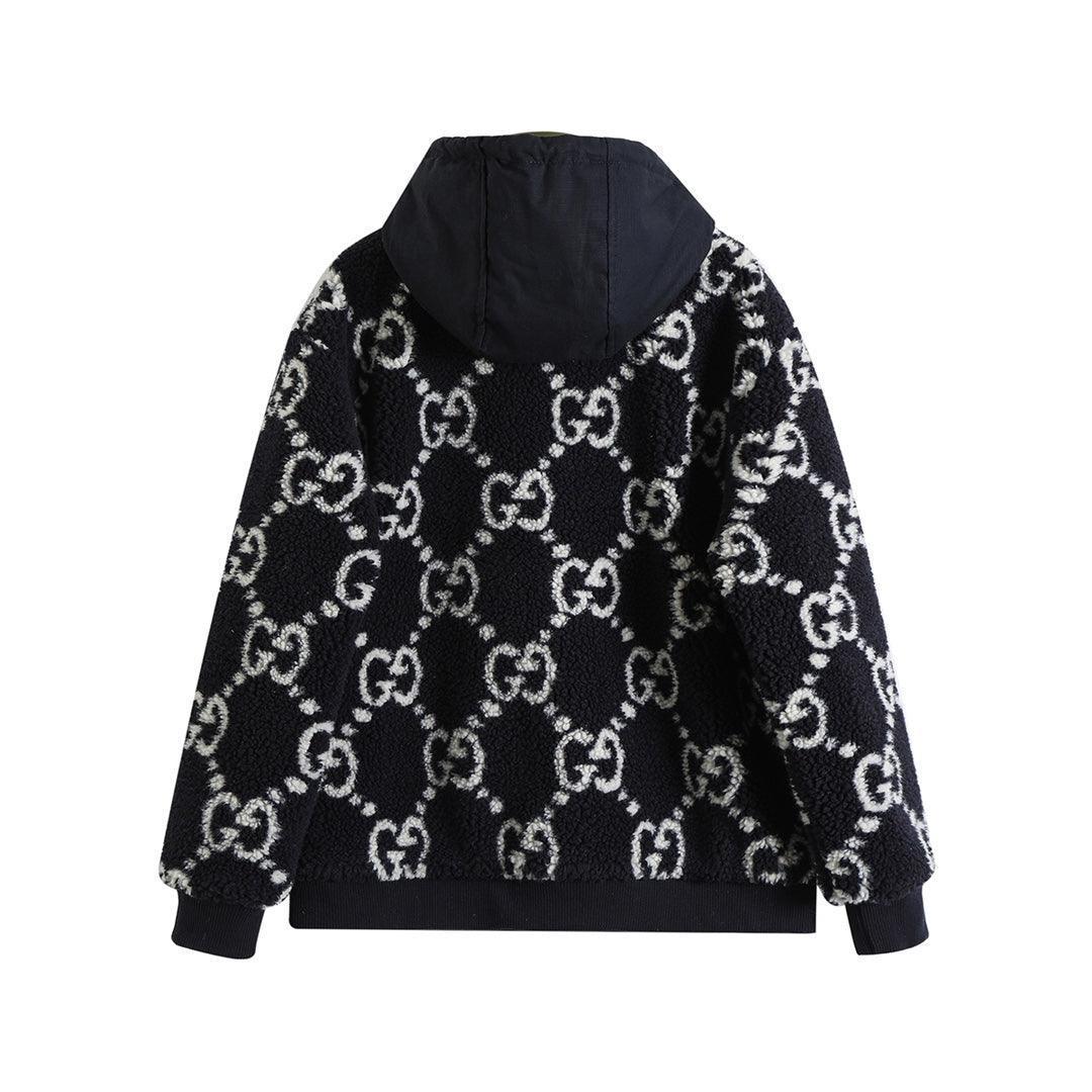 Gucci GG Fuzzy Fabric Jacquard Jacket 'Dark Blue' - Banlieue91