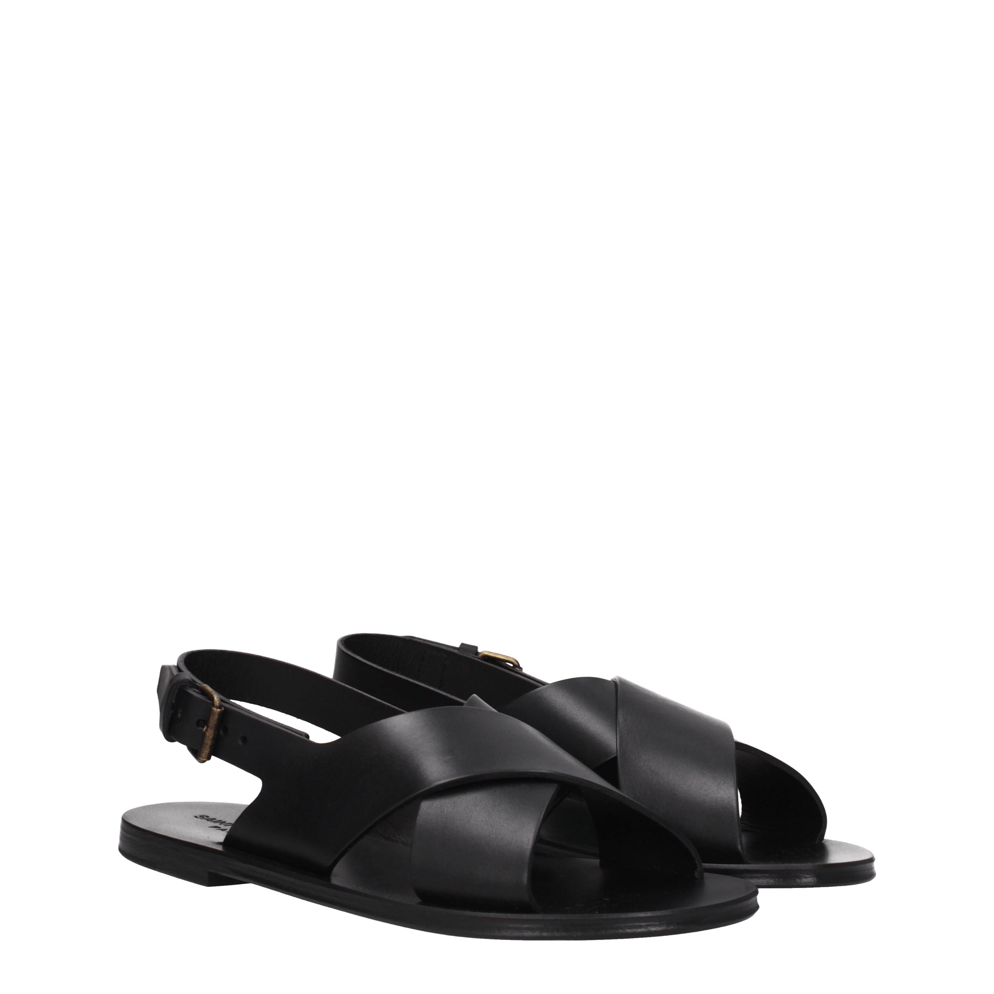 Saint Laurent Sandali Uomo Pelle Nero