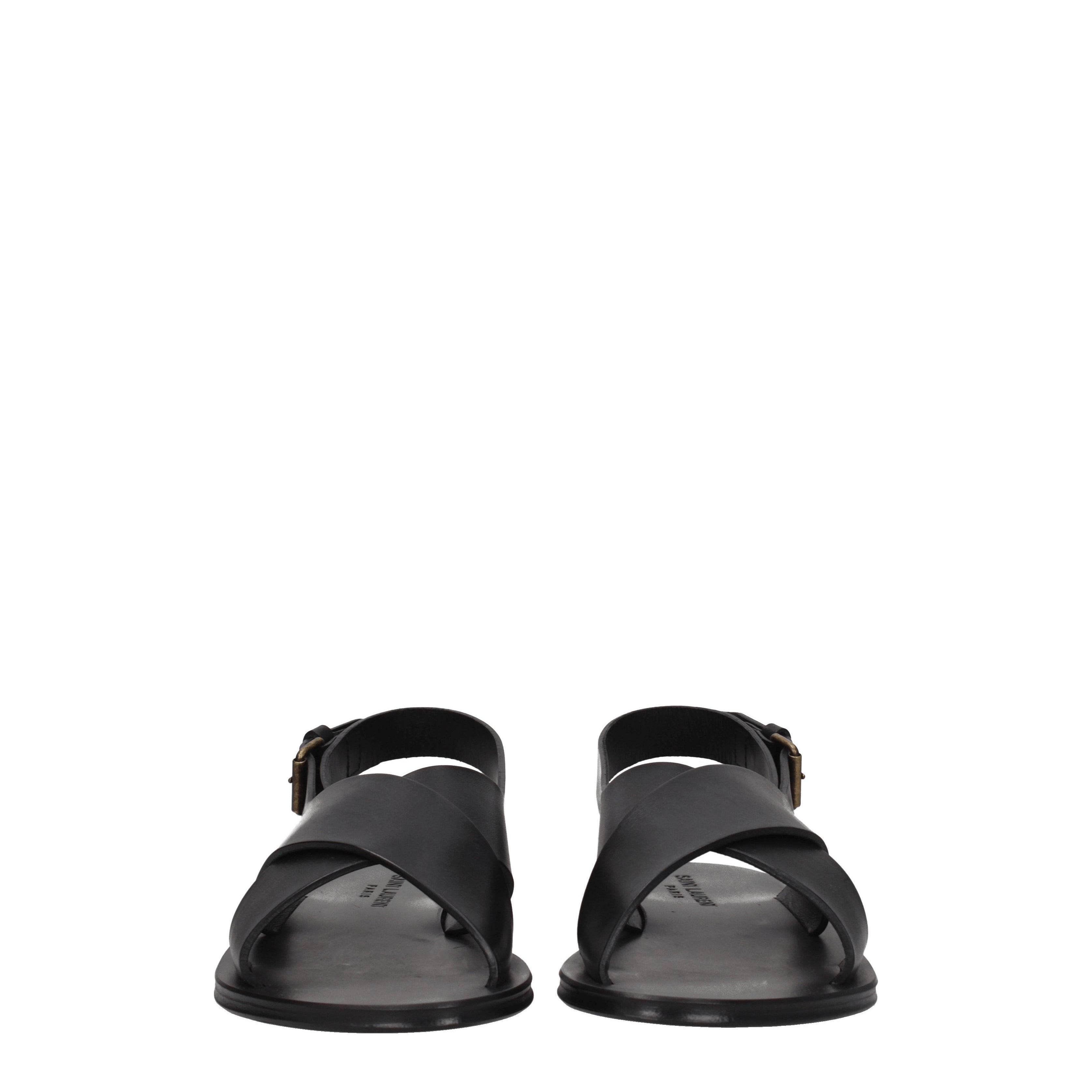 Saint Laurent Sandali Uomo Pelle Nero