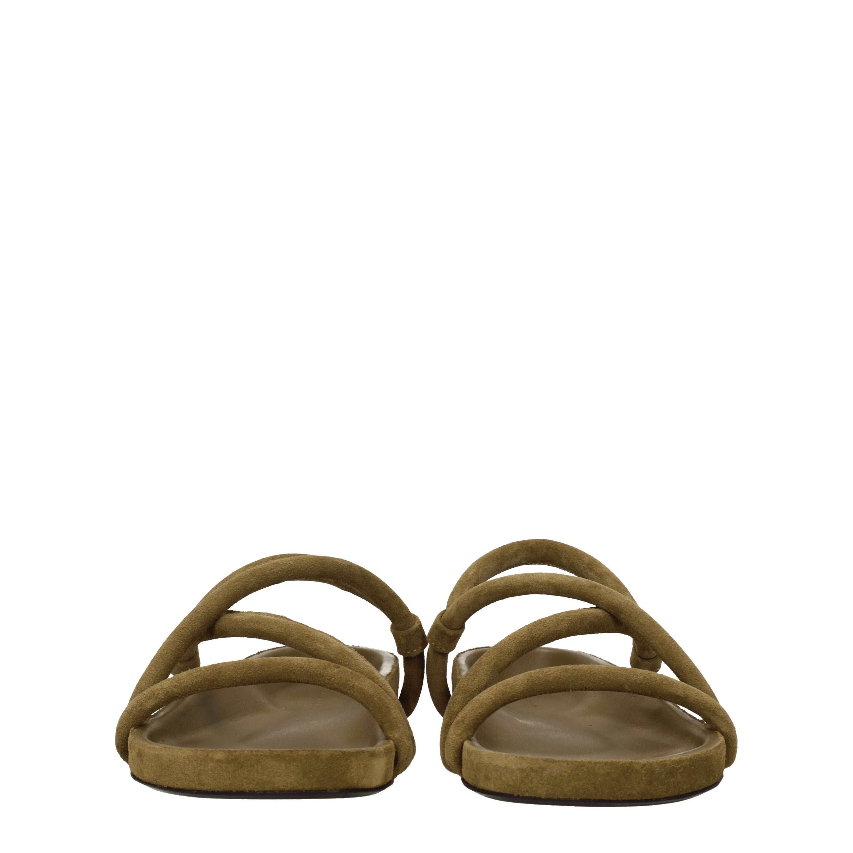 Isabel Marant Sandali Uomo Camoscio Verde/Talpa