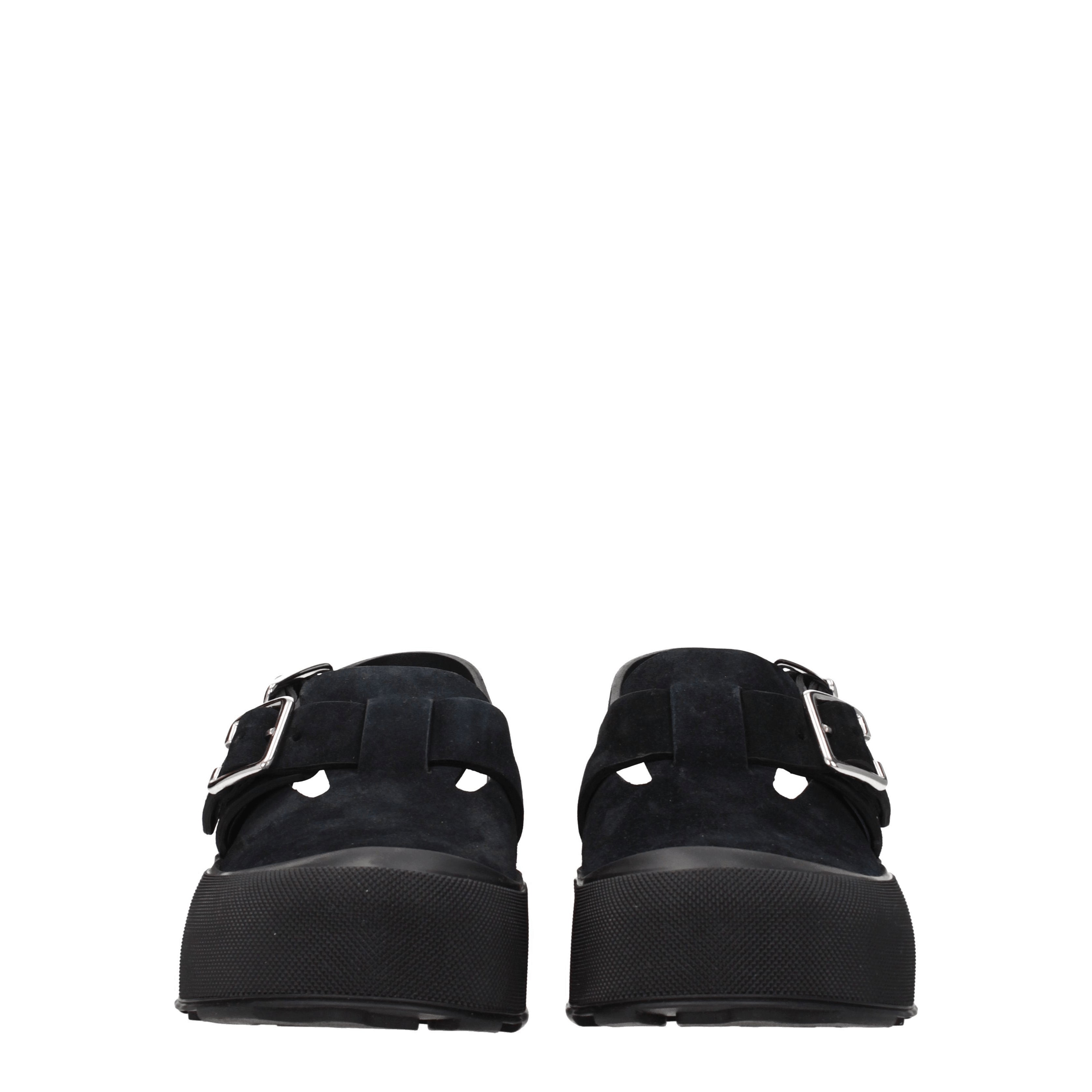 Alexander McQueen Sandali Uomo Camoscio Nero - Banlieue91 -