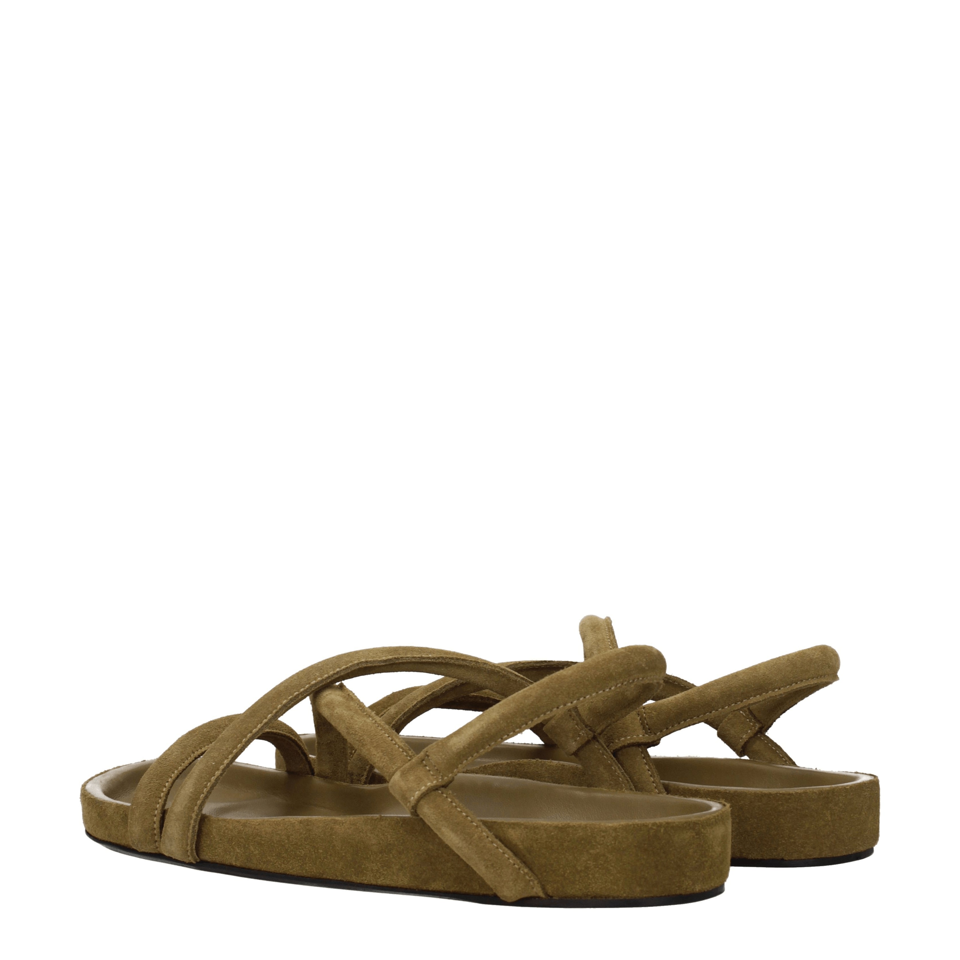 Isabel Marant Sandali Uomo Camoscio Verde/Talpa