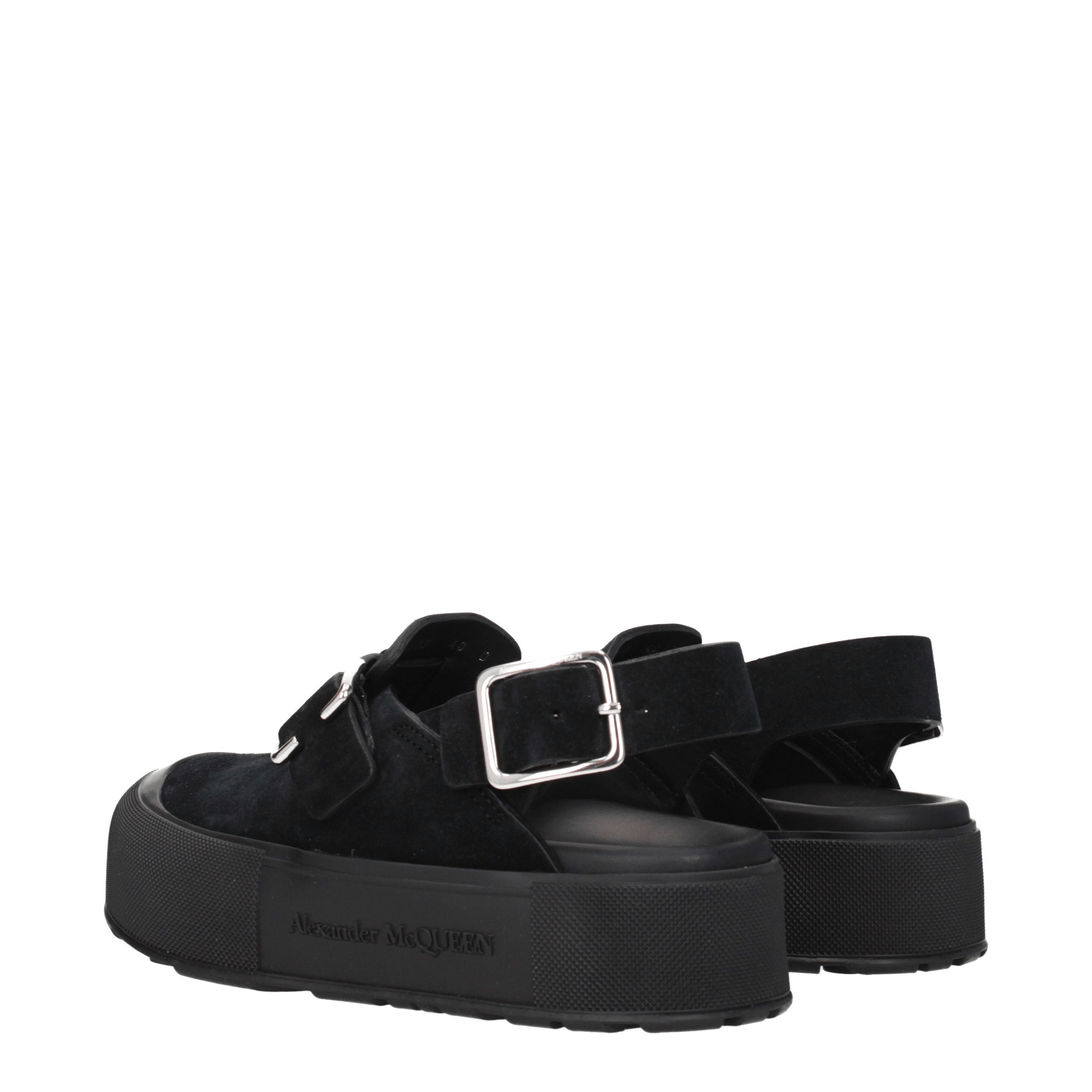 Alexander McQueen Sandali Uomo Camoscio Nero - Banlieue91 -