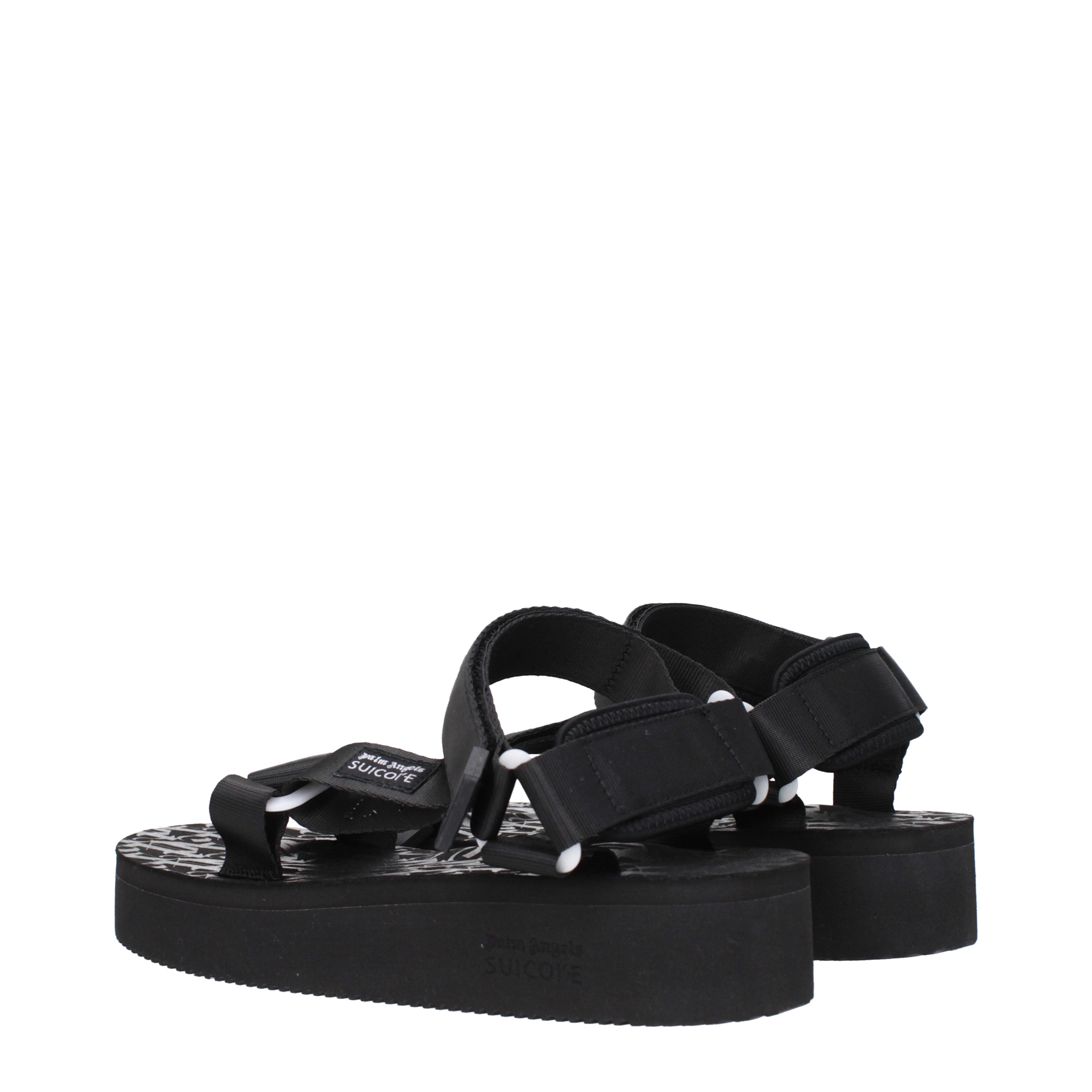 Palm Angels Sandali Suicoike Uomo Tessuto Nero - Banlieue91 -