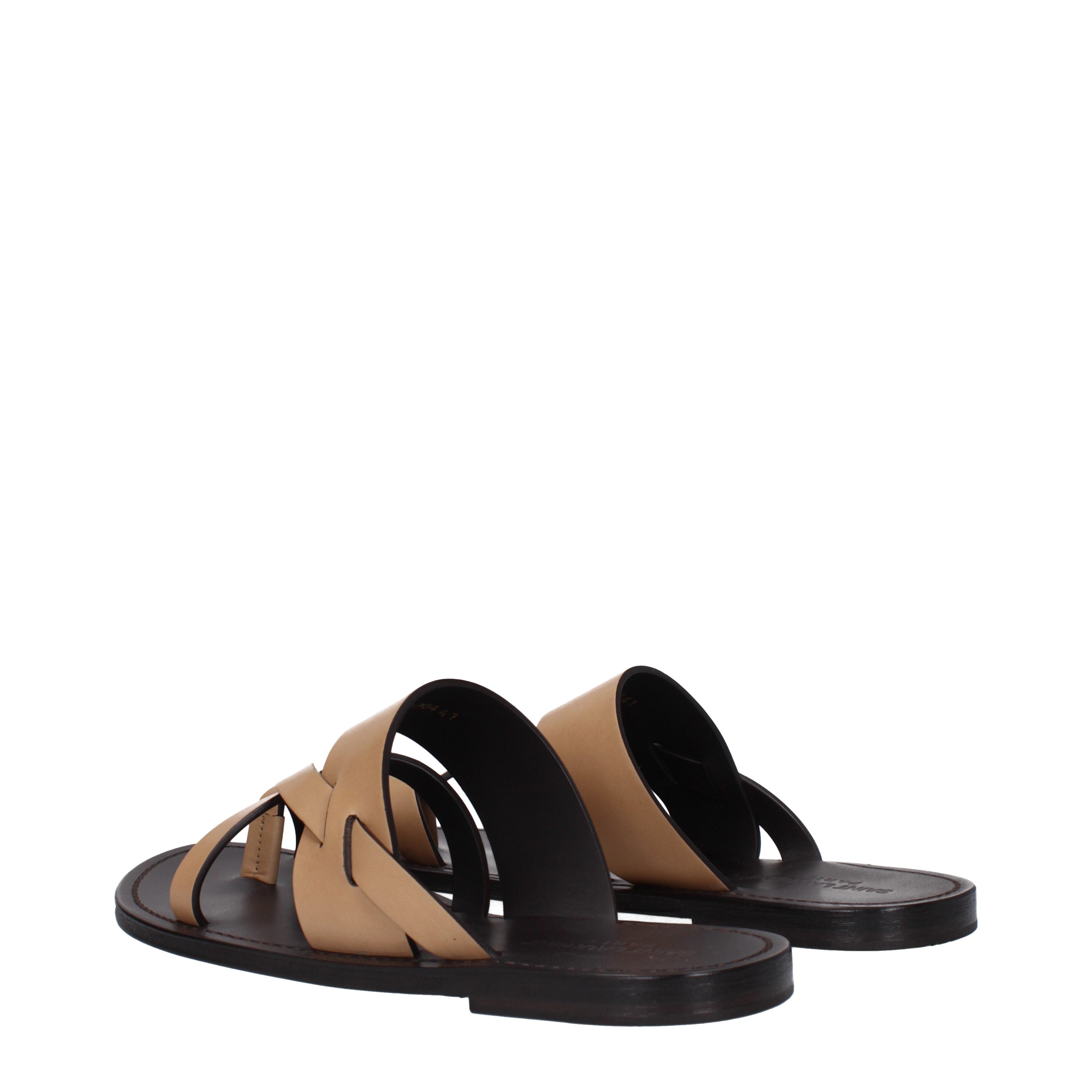 Saint Laurent Sandali Uomo Pelle Marrone