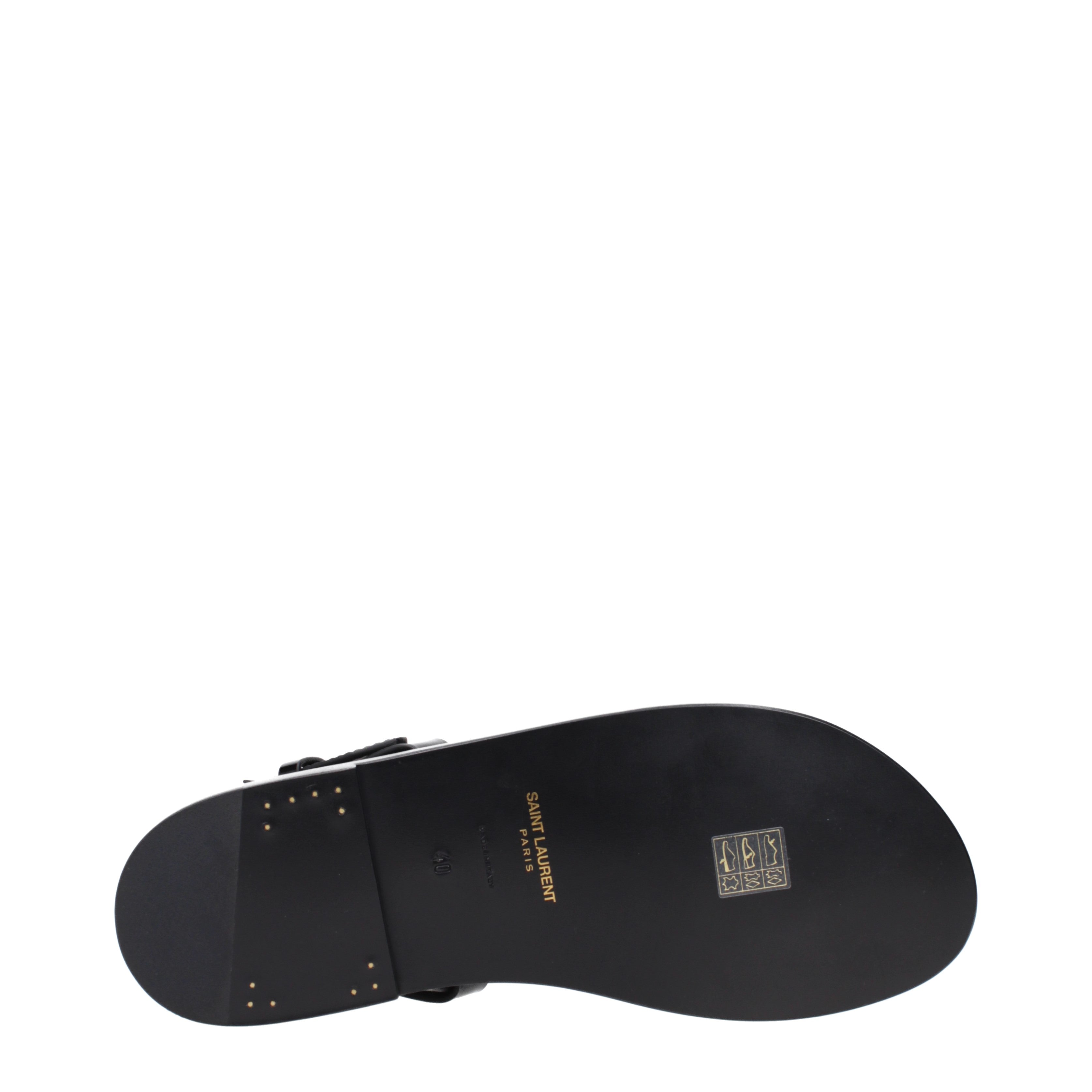 Saint Laurent Sandali Cassandre Uomo Pelle Nero