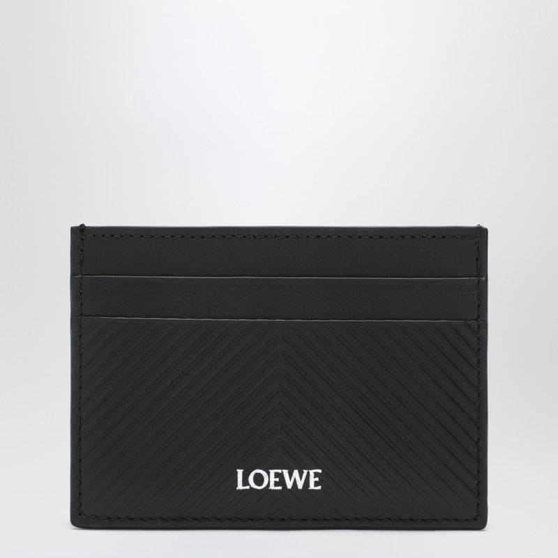 LOEWE Mini Textured Chevron Leather Cardholder | Banlieue91