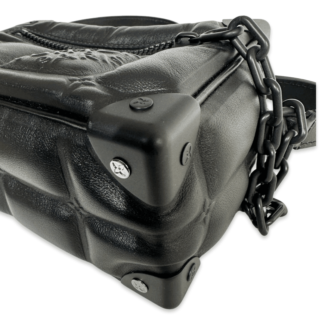 Louis Vuitton Black Leather Limited Edition Soft Trunk Shoulder Bag | Banlieue91