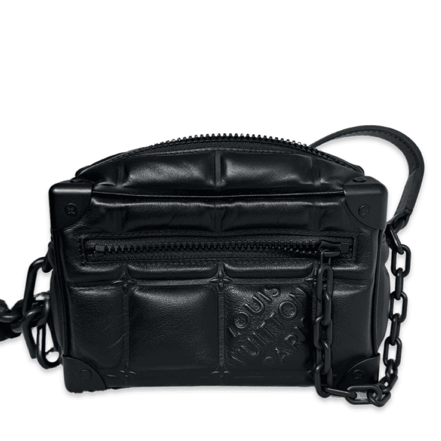 Louis Vuitton Black Leather Limited Edition Soft Trunk Shoulder Bag | Banlieue91