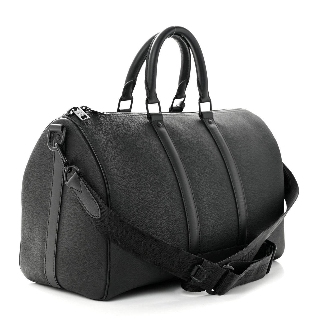Louis Vuitton Grained Calfskin Aerogram Keepall Bandouliere 40 Black | Banlieue91